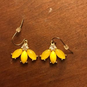 Yellow drop earrings with diamond accent NWOT